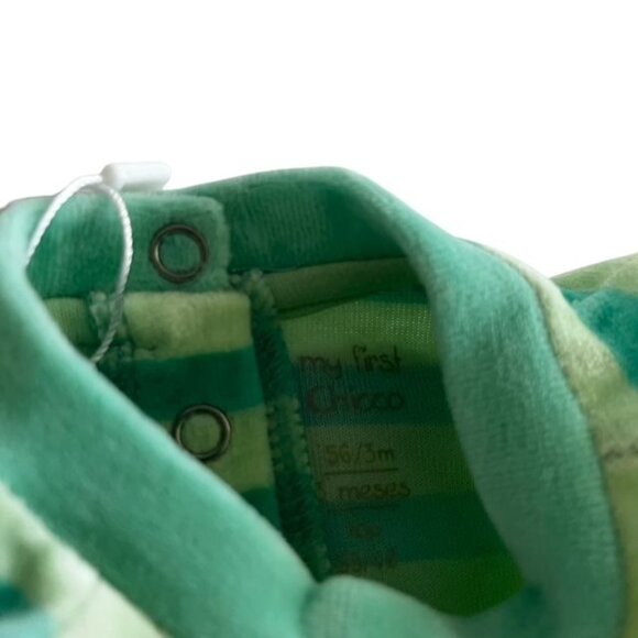 Chicco New Green Striped Bear Sleeper Size 3 Months - Picture 7 of 8